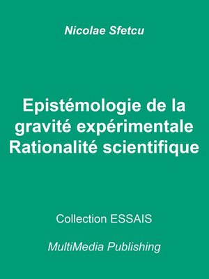 cover image of Epistémologie de la gravité expérimentale